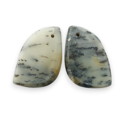 Agat dendrytowy para kaboszon z dziurką 22x14 mm nr R502