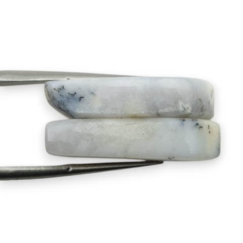 Dendritic agate pair of cabohones with holes 26x12 mm no R484