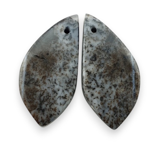 Agat dendrytowy para kaboszon z dziurką 27x13 mm nr R519