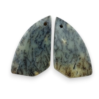 Agat dendrytowy para kaboszon z dziurką 27x14 mm nr R497