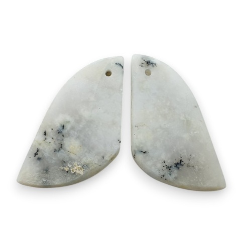 Agat dendrytowy para kaboszon z dziurką 27x14 mm nr R498