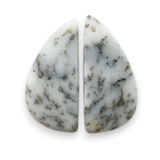 Agat dendrytowy para kaboszon z dziurką 28x13 mm nr R485