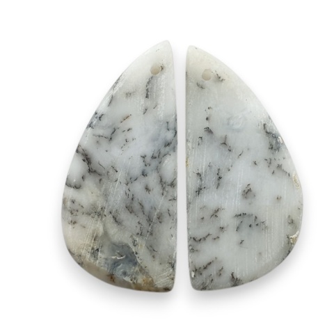 Agat dendrytowy para kaboszon z dziurką 28x13 mm nr R485