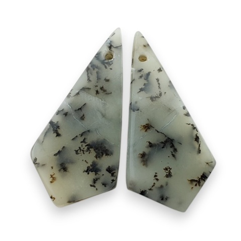 Agat dendrytowy para kaboszon z dziurką 28x13 mm nr R494