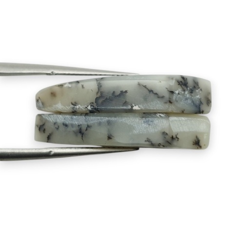 Agat dendrytowy para kaboszon z dziurką 28x13 mm nr R494