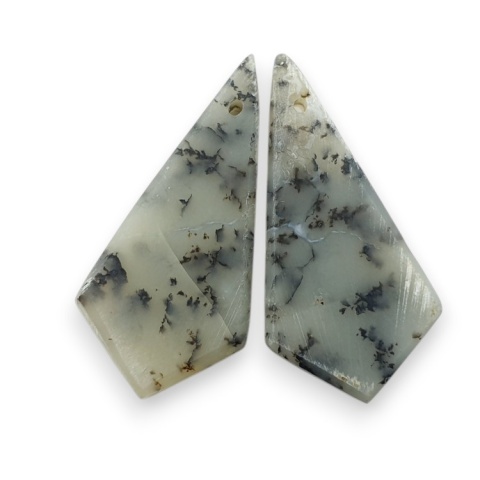 Agat dendrytowy para kaboszon z dziurką 28x13 mm nr R494