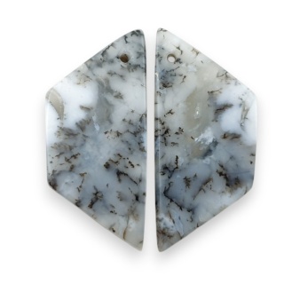 Agat dendrytowy para kaboszon z dziurką 30x14 mm nr R518