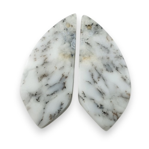 Agat dendrytowy para kaboszon z dziurką 32x14 mm nr R505