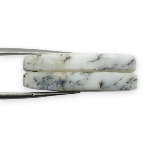 Agat dendrytowy para kaboszon z dziurką 32x14 mm nr R505