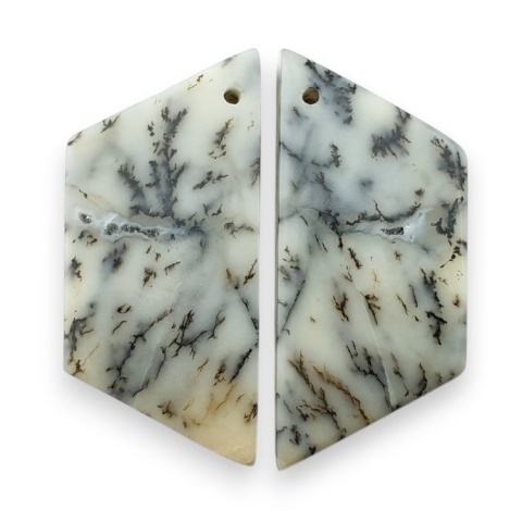 Agat dendrytowy para kaboszon z dziurką 32x15 mm nr R515