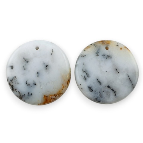 Agat dendrytowy para kaboszon z dziurką fi 23mm nr R512