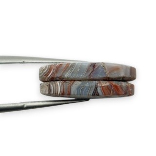 Agat koronkowy para kaboszonów z dziurką 20x13 mm nr R542