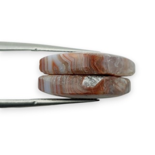 Agat koronkowy para kaboszonów z dziurką 20x13 mm nr R544