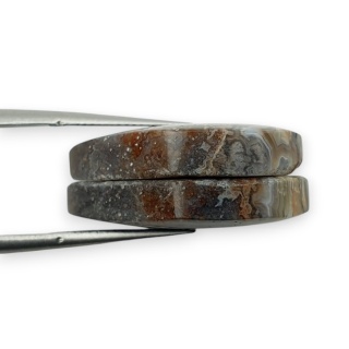 Agat koronkowy para kaboszonów z dziurką 24x14 mm nr R524