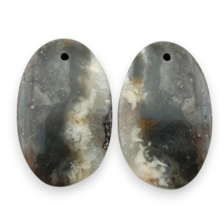 Agat koronkowy para kaboszonów z dziurką 25x16 mm nr R523