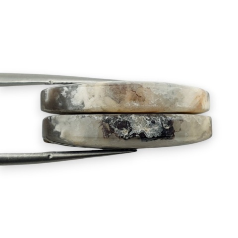 Agat koronkowy para kaboszonów z dziurką 25x16 mm nr R523