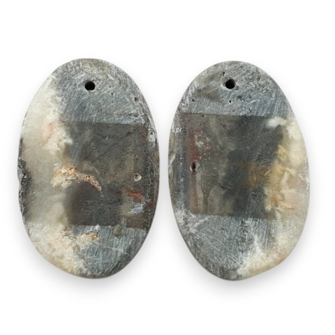 Agat koronkowy para kaboszonów z dziurką 25x16 mm nr R523