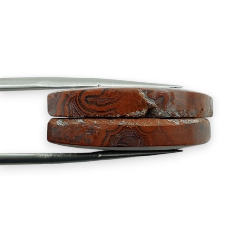Agat koronkowy para kaboszonów z dziurką 28x14 mm nr R535