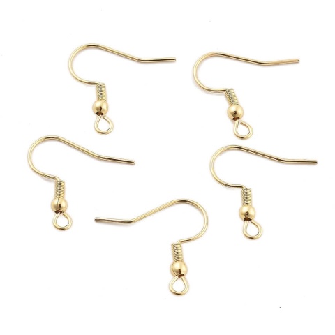 Earwires, surgical steel 316L, 20x19 mm, 10 pcs, gold-plated