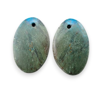 Chryzokola para kaboszonów z dziurką 18x12 mm nr S190