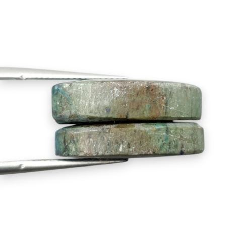 Chrysocolla pair of cabohones with holes 18x12 mm no S190