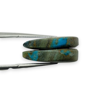 Chryzokola para kaboszonów z dziurką 20x13 mm nr S192