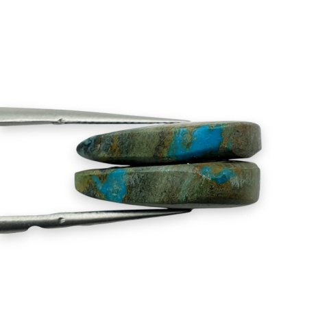 Chrysocolla pair of cabohones with holes 20x13 mm no S192