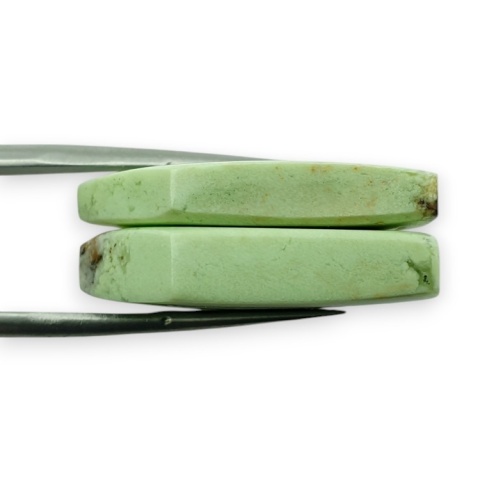 Lemon chrysoprase pair of cabohones with holes 27x15 mm no R819