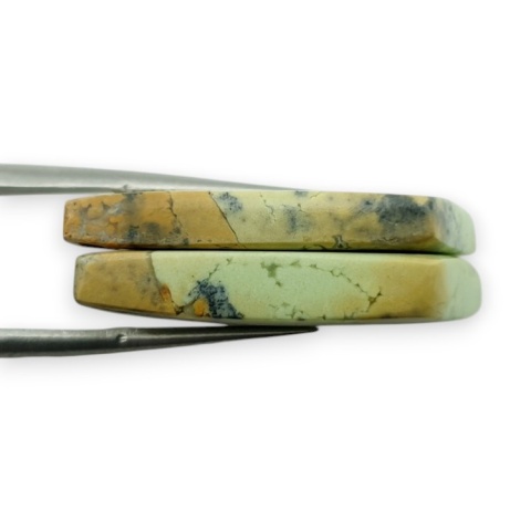 Lemon chrysoprase pair of cabohones with holes 29x14 mm no R820