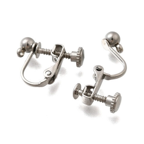 Clips with ball and eyelet, surgical steel 316L, 13x16 mm, 2 pcs.