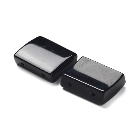 Obsydian prostokąt dwudziurkowy 20x16 mm 1 szt