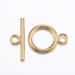 Gold-plated stainless steel toggle clasp 12 mm 1 pc