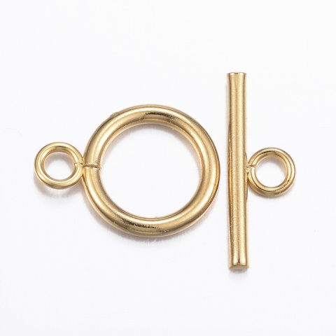 Gold-plated stainless steel toggle clasp 12 mm 1 pc