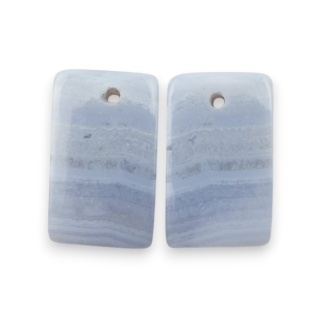 Agat blue lace para kanoszonów z dziurką 16x10 mm nr S9