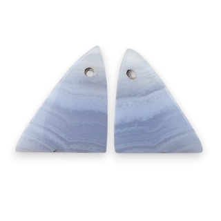 Agat blue lace para kanoszonów z dziurką 20x12 mm nr R988