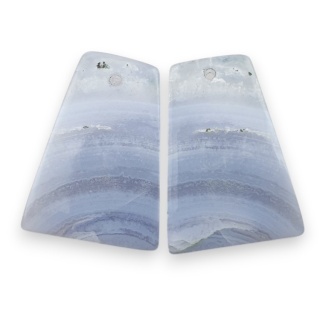 Agat blue lace para kanoszonów z dziurką 22x16 mm nr S1