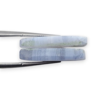 Agat blue lace para kanoszonów z dziurką 22x16 mm nr S1