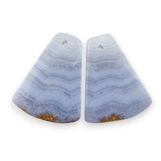 Agat blue lace para kanoszonów z dziurką 23x18 mm nr S5