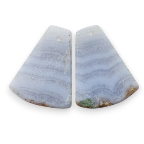 Agat blue lace para kanoszonów z dziurką 23x18 mm nr S5