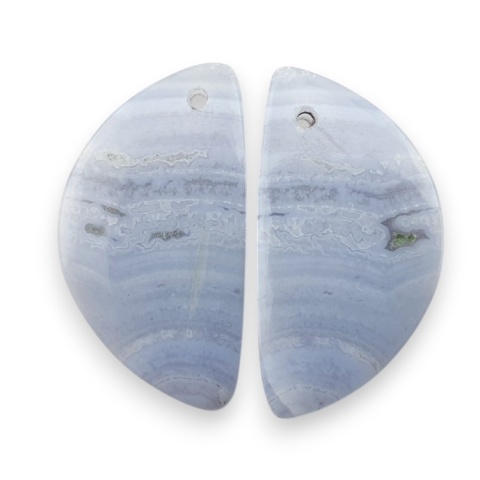 Agat blue lace para kanoszonów z dziurką 24x13 mm nr R996