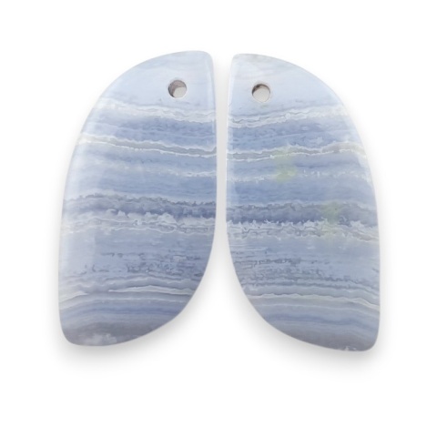 Blue lace agate pair of cabohones with holes 26x13 mm no R990