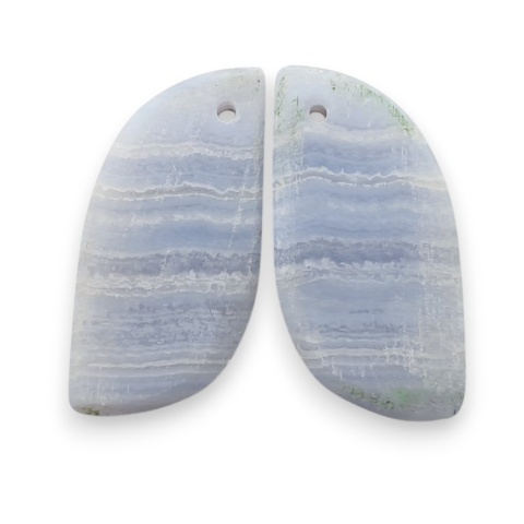 Blue lace agate pair of cabohones with holes 26x13 mm no R990