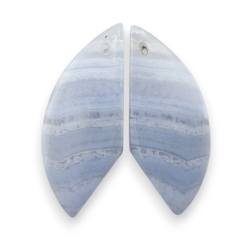 Agat blue lace para kanoszonów z dziurką 32x13 mm nr S16