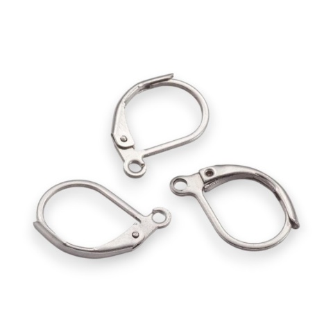 English hooks, surgical steel 316L, 15x10 mm, 6 pcs.