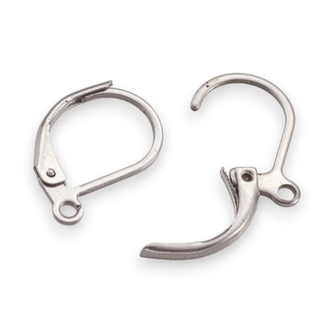 English hooks, surgical steel 316L, 15x10 mm, 6 pcs.