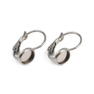 Bigle angielskie z bazą kaboszonu 6 mm stal chirurgiczna 316L 2 szt