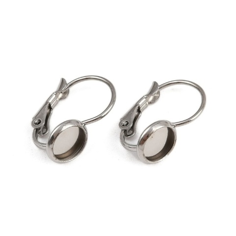 Bigle angielskie z bazą kaboszonu 6 mm stal chirurgiczna 316L 2 szt