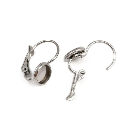 Bigle angielskie z bazą kaboszonu 6 mm stal chirurgiczna 316L 2 szt