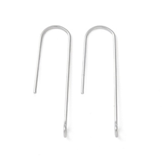 Open hooks with eyelet, surgical steel 316L, 30 mm, 4 pcs.