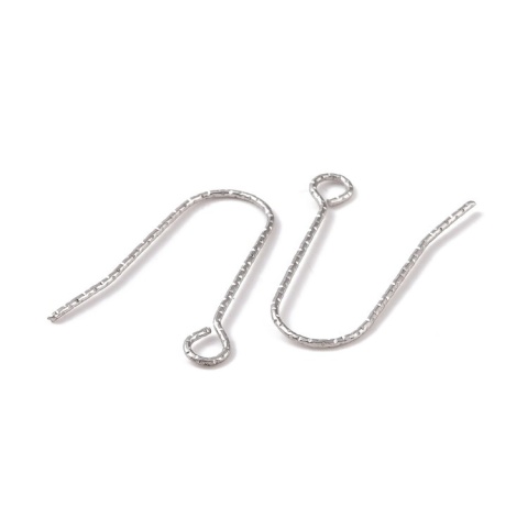 Open, corrugated hooks with eyelet, surgical steel 316L, 22 mm, 2 pcs.
